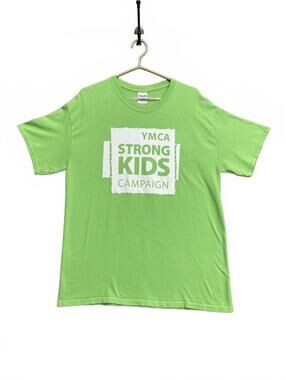 YMCA Strong Kids Campaign Neon Green T-Shirt Gildan Tag Size Large